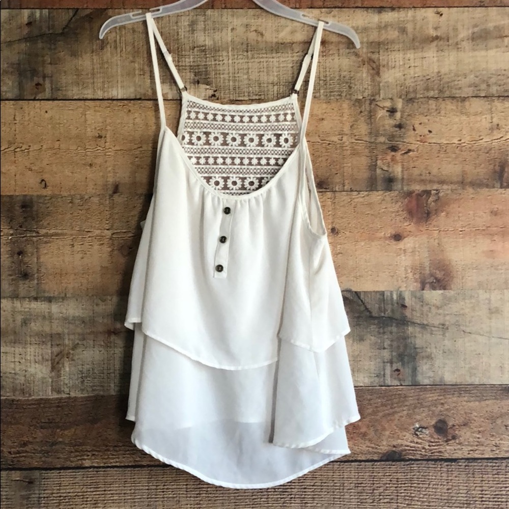Papaya size M ruffled tank top